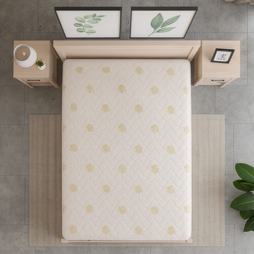 Baldiflex Lattice 18 visto dall'alto su un letto in legno