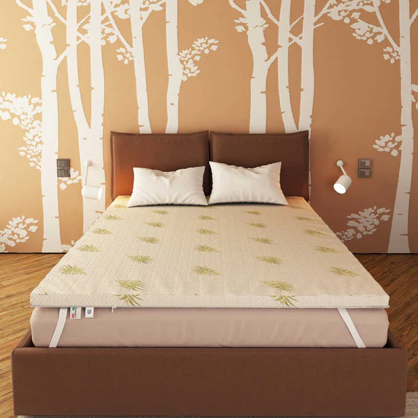 Baldiflex Topper Wave con fodera Aloe Vera su un letto matrimoniale