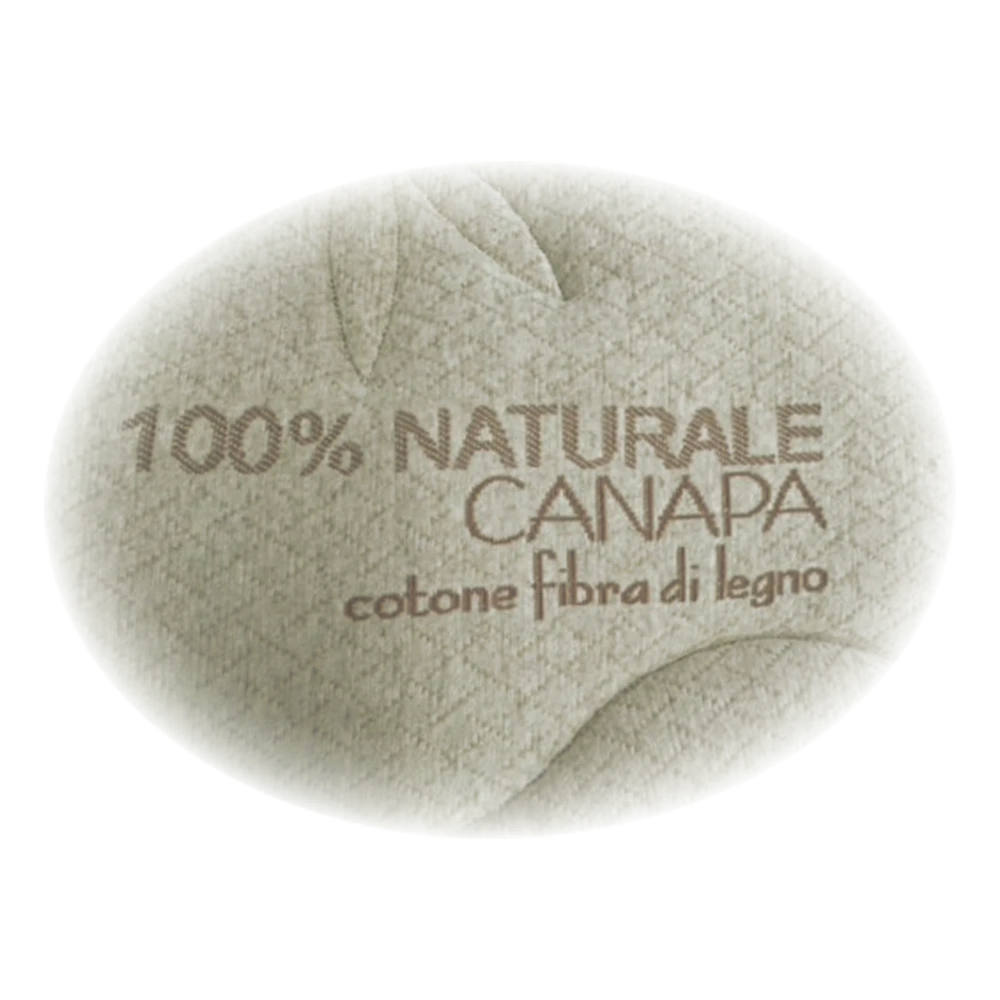 Dolomiti Materassi Natural Latex, dettaglio del tessuto in canapa, cotone e fibra di legno