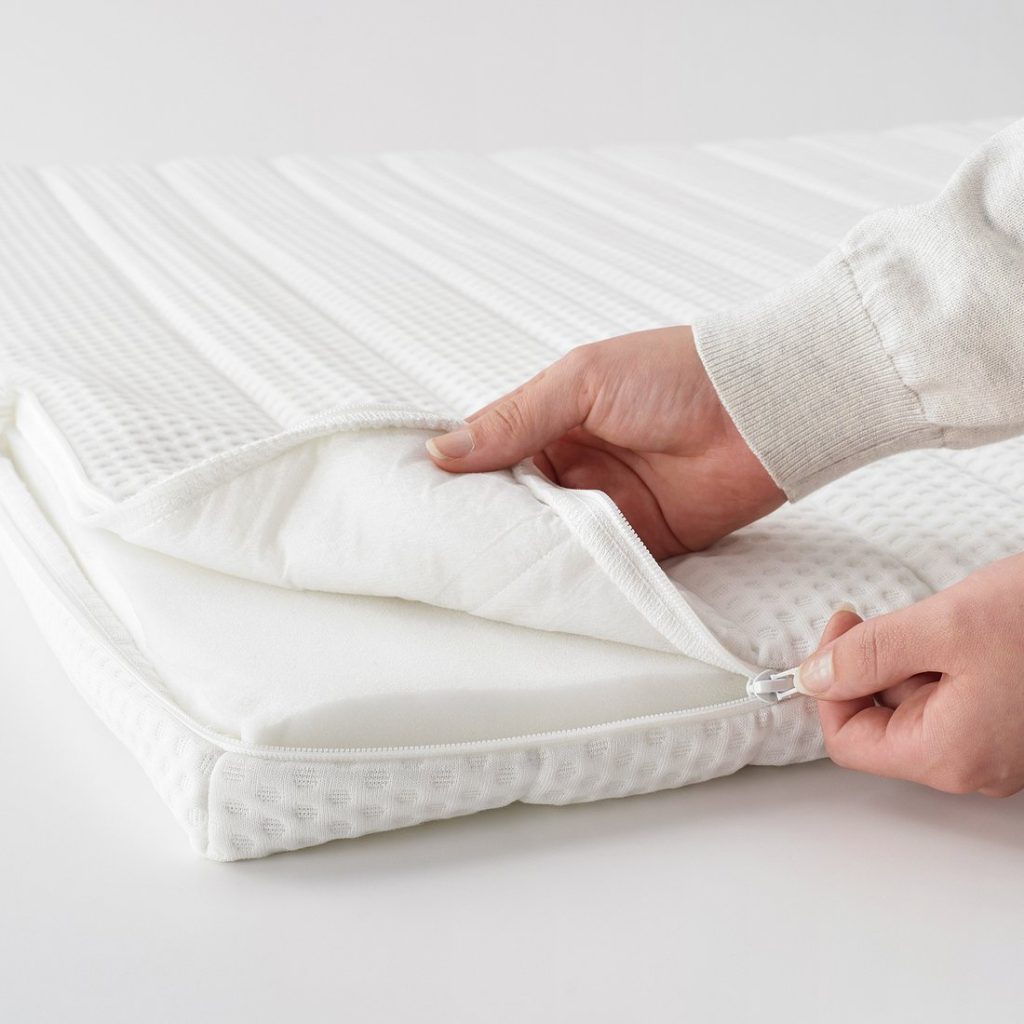 IKEA Nisseholm – fodera aperta con la cerniera e strato in ovatta
