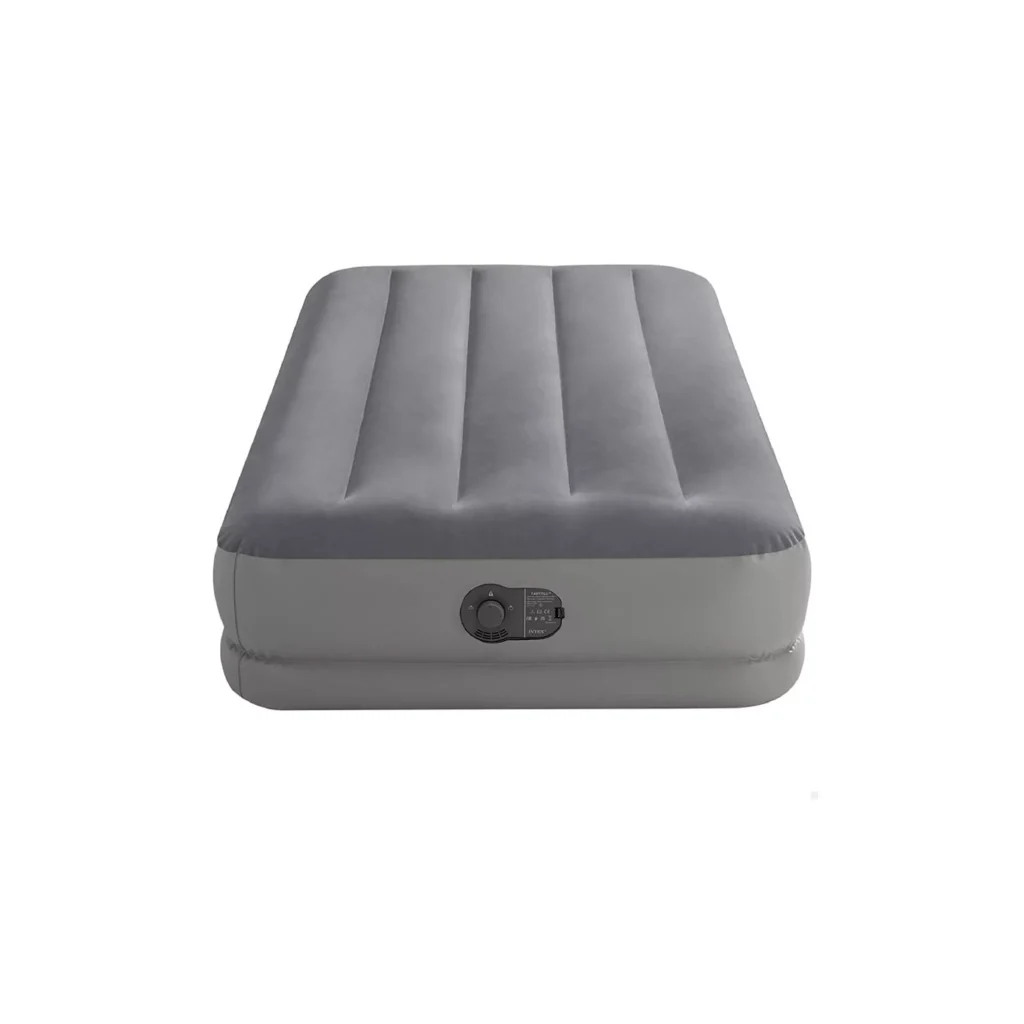 Intex Dura-Beam Prestige Mid-Rise USB Singolo, vista frontale con la pompa integrata
