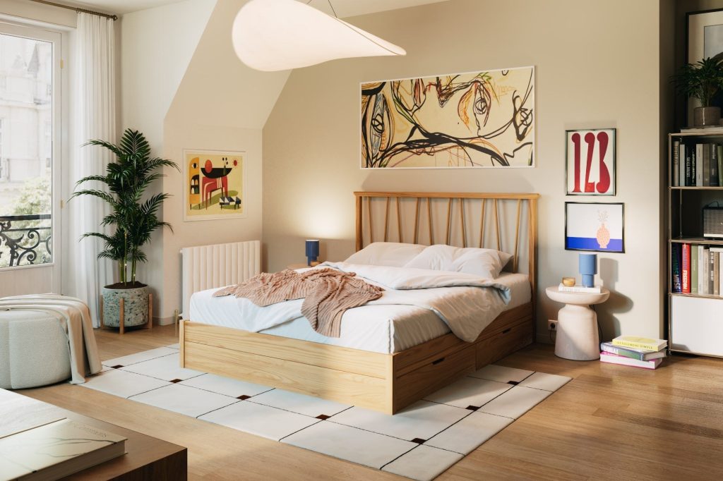 Slome Letto Leni con cassetti sotto il letto, vista laterale