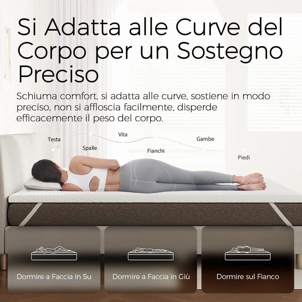 Sweetnight topper 5 cm – donna sdraiata sul fianco sul topper