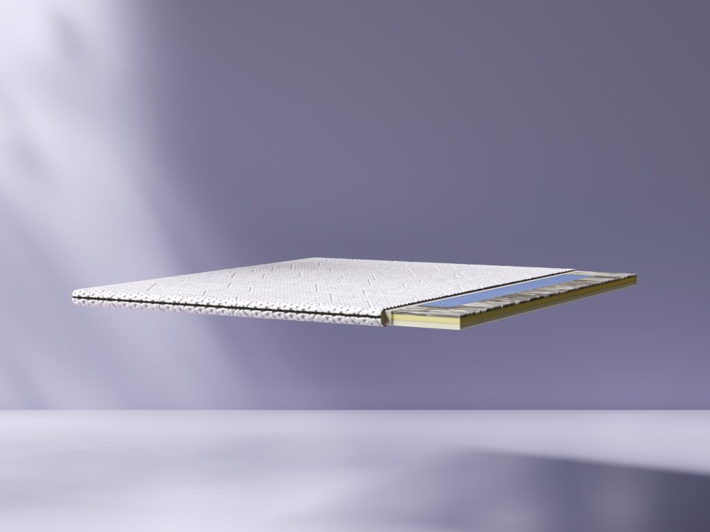 Topper Emma Elite, foto del prodotto con lo strato AirGrid in sezione